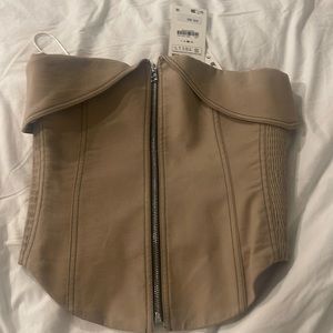 Zara- Zipper Bustier Top Small